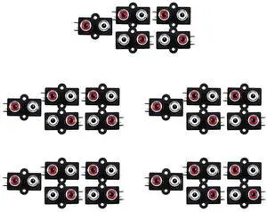25Pcs PCB Mount 2 Position Stereo Audio Video Jack RCA Female Connector