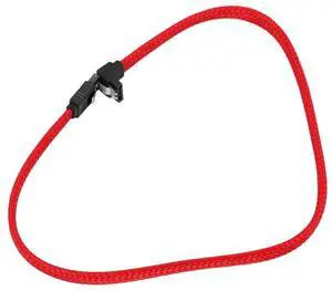 5X SATA 3.0 III SATA3 7Pin Data Cable Right Angle 6Gb/S SSD Cables HDD Hard Disk Data Cord With Nylon Sleeved(Red)