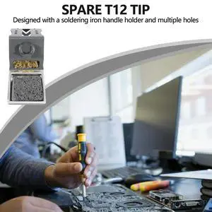 T12 Soldering Iron Station Stand Stable Welding Solder Iron Tips Holder with Insulation Pad Brass Wire Ball Tip