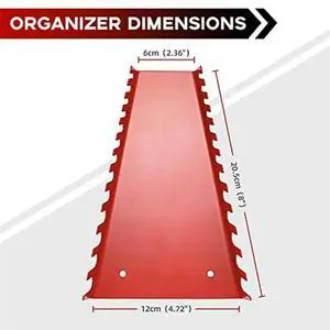 2 Pack Metal Wrench Organizer- Premium Wrench Holder Tray, Wall-Mounted Storage Solutions for Wrench (1 Red & 1Black