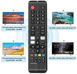 3X BN59-01315B Remote Control Replacement For  Smart TV UE43RU7105 UE50RU7179 With Netflix Prime Video
