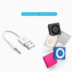 5X Suitable For Ipod SHUFFLE Data Cable USB Mp3 Charging 3, 4, 5, 6 7Th Generation Charger Wire