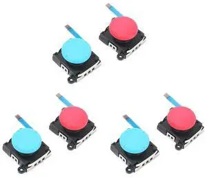 3D Analog Joystick Joy-Con Replacement Left/Right Thumbstick For Nintendo Switch/Switch Lite Controller 6Pack (Red
