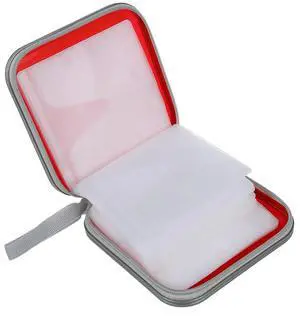 2X 40 Cd Dvd Disc Album Storage Carry Case Cover Wallet Sleeve Holder Bag Hard Box - Red