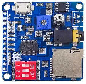 2X Voice Playing Module Board MP3 Music Player 5W MP3 Player Serial Control SD/TF Card DY-SV5W
