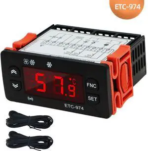 ETC-974 Digital Temperature Controller Microcomputer Thermostats Thermostat Refrigeration Alarm 220V NTC Sensor