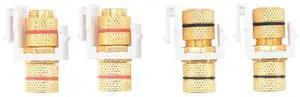 Banana Jack Binding Post Keystone Jack Insert With Black & Red Rings, Screw Type Audio Speaker Keystone, 4 Pairs/8