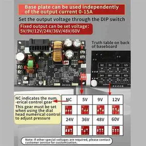 XY6015L CNC Voltage Regulator 60V 15A/900W DC Power Supply Constant Voltage Step-Down Converter Module Base Plate