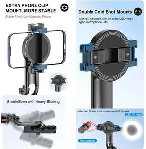 Mobile Phone Selfie Stick Smartphone Camera Stabilizer Portable Photo Fill Light Tool For Live Shooting And