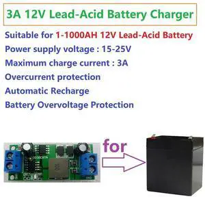 2X 3A 12V 1-1000AH Lead-Acid Charger Accumulator Charger For UPS Car Motorcycles Electric Road Vehicle, A