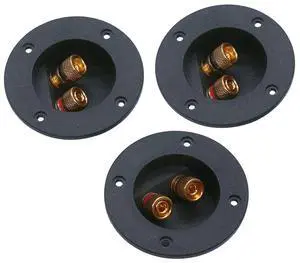 6 Pcs DIY Home Car Stereo 2-Way Speaker Box Terminal Binding Post Round Spring Cup Connectors Subwoofer Plugs (Bla