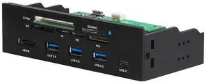 5.25 Inch PC Computer Front Panel All-in-1 Multifunction Card Reader With 3ports USB3.0, USB 3.1, ESATA ,Support CF Card