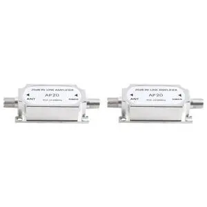2X AP20 Satellite 20DB In-Line Amplifier 950-2150MHZ Booster For Antenna Cable Run Channel Strength