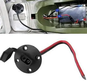 4X Solar Weatherproof SAE Socket Sidewall Port, SAE Cable Quick Connect Panel Mount Universal Flush-Mountable Conn