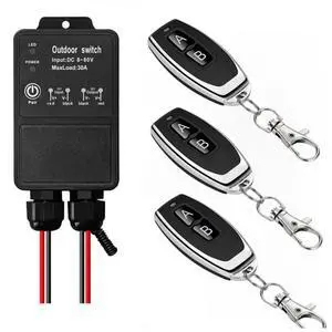 DC8V-80V 30A Transmitter 433Mhz Wireless Receiver Universal Waterproof Remote Control Switch For Pump Light Fan