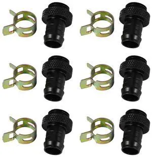 12Pcs Barb Fitting Computer Water Cooling Radiator Copper Heatsinks Clamp For 3/8 Inch Id Tubing G1/4 Chrom
