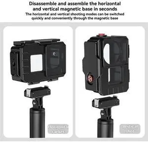 80M Waterproof Case Magnetic Quick Diving Housing For Action 5 Pro 4 3 Action Camera