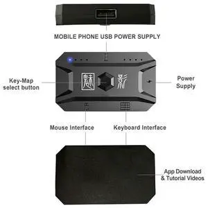 5X Plug And Play Gamepad For PUBG Mobile Controller Gaming Keyboard Mouse Converter Bluetooth 5.0 For Android Adap