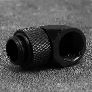 10X 12.9Mm G1/4 Thread 90 Degree Rotary Tube Connector Fitting For Pc Water Cooling Black