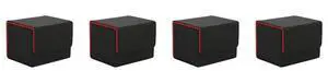 4X Card Box Side-Loading Card Box Deck Case For Mtg Yugioh Card Binder Holder 100+,Black Red