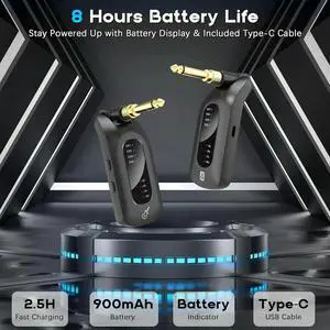 5.8Ghz Wireless Guitar Audio System Rechargeable Transmitter And Receiver Electric Guitar Bass Parts Guitar