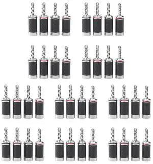 40Pcs Banana Plugs Hi-End HIFI DIY Carbon Fiber Copper Plated Rhodium Electrical Audio Jack Banana Connector