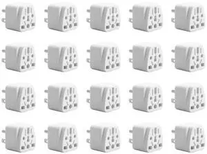 20X US Travel Plug Adapter EU/UK/AU/In/CN/JP/Asia/Italy/Brazil To USA (Type B),3 Prong USA Plug,Charger Converter