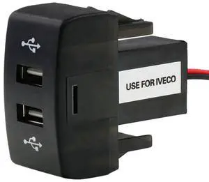 3X Car Dual USB Charger 5V 2.1A Car USB Power Socket Car Accessories For Iveco Truck Stralis Hi-Way Eurocargo