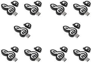 10X USB 2.0 Stick Cute Cartoon Memory Stick Music Notes Symbol USB 2.0 Memory External USB Flash Drive Memory Stic