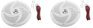 2Pcs 6.5Inch Marine Speaker Waterproof 60W Boat Speaker Audio Amplifier Loudspeaker With Cable