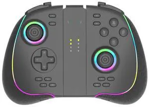 Programmable RGB Lights Wireless Joy-Pad Game Controller With 6-Axis Gyro Turbo Vibration For Switch/OLED Lite