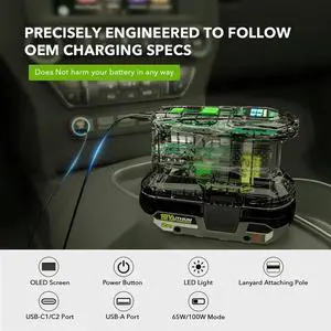 2X Fast Charger For RYOBI 18V ONE+ Recharger Lithium 100W Fast Charge USB Port Two-Way Charger PSC