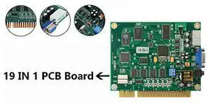 2X 19 In 1 Multicade PCB Arcade Classic Game Board VGA Output Arcade Game Board Horizontal Durable For Jamma Arcad