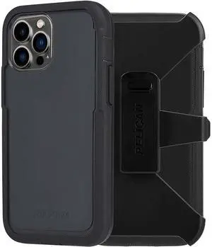 Pelican Voyager Series iPhone 13 Pro Case - Ultimate Rugged Protection-Works with MagSafe-Military Grade Drop Resistance, Shockproof, Precise Fit, Easy Access-Includes Belt Clip/Holster-Black