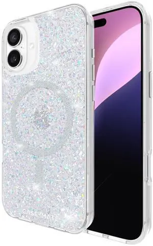 Case-Mate iPhone 16 Plus Case [Compatible with MagSafe] - Stylish Sparkly Phone Case with 12ft Drop Protection - Premium Magnetic Cover for iPhone 16 Plus - Twinkle Disco