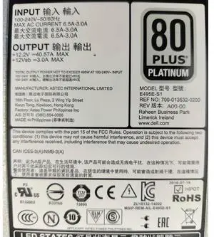 Rack Servers EPP 495W Switching Power Supply For E495E-S1
