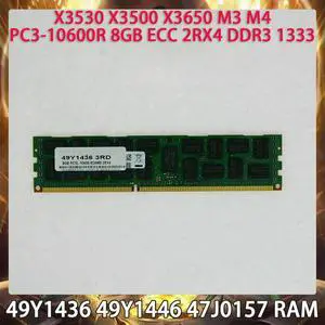 Server Memory 49Y1436 49Y1446 47J0157 X3530 X3500 X3650 M3 M4 PC3-10600R 8GB ECC 2RX4 DDR3 1333 RAM
