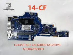 LAPTOP MOTHERBOARD FOR 14-CF L24458-601 with CelN4000 64GeMMC Fully Tested to Work ly