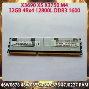 Server Memory For 46W0678 46W0676 46W0678 47J0227 X3690 X5 X3750 M4 32GB 4Rx4 12800L DDR3 1600 RAM