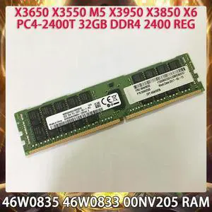 Server Memory 46W0835 46W0833 00NV205 X3650 X3550 M5 X3950 X3850 X6 PC4-2400T 32GB DDR4 2400 REG RAM