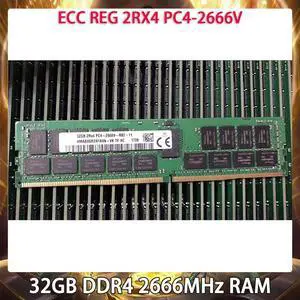 1 Pcs RAM 32GB DDR4 2666MHz ECC REG 2RX4 PC4-2666V For SK Hynix Server Memory 2666