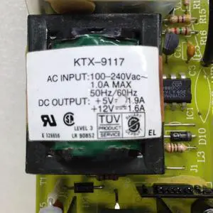 KTX-9117 For TUV Industrial Medical Equipment Power Supply +5V1.9A+12V1.6A