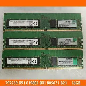 1PCS 16G RAM 797259-091 819801-001 805671-B21 For 16GB DDR4 2RX8 2133 UDIMM ECC Memory