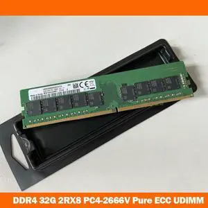 1PCSFor DDR4 32G 32GB 2RX8 PC4-2666V Pure ECC UDIMM Server MemoryFast Ship