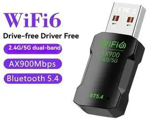 Wifi6 AX900 Wireless USB Adapter Bluetooth 5.4 Dual Band 2.4G&5Ghz Dongle Network Wlan Card Receiver For Win10/11