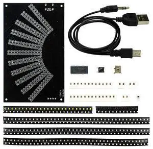 Ageryu Fan-Shaped LED Music Spectrum Rhythm Light Display DIY Production Kit SMD Component Practice TJ-56-714