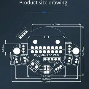 Ageryu PIGGYBACK36 V1.0 Silent 3D Printer Control Board Terminal Interface For Enhanced Connectivity DIY Reliable Motherboard
