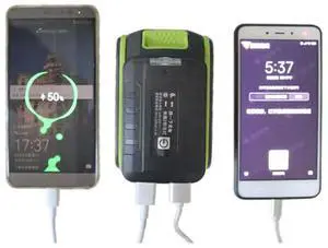 Adapter LED Light Lamp Flashlight Torch USB Mobile Phone Charger For Worx Green Wide 5 Pin Socket 18V 20V Li- -N33R