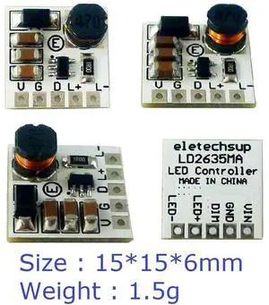 10Pcs LD2635MA DC5-27V Step-Down HB LED Driver Module Adjustable PWM Controller DC-DC Buck Constant Current Converter
