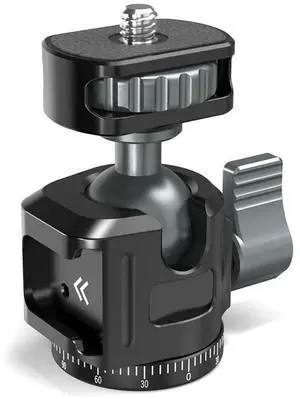 For Mini Ball Head Panoramic Tripod Head + Cold Shoe Mount Adapter For DSLR Camera Tripod Phone Mount Max Load 2.5Kg-AA56